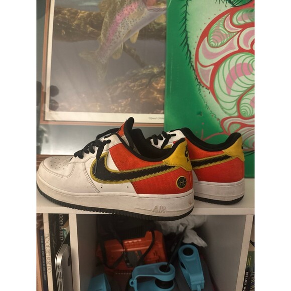 Nike Air Force 1 Low Raygun Mens Size 10 White Black Orange CU8070-100 - Picture 1 of 4